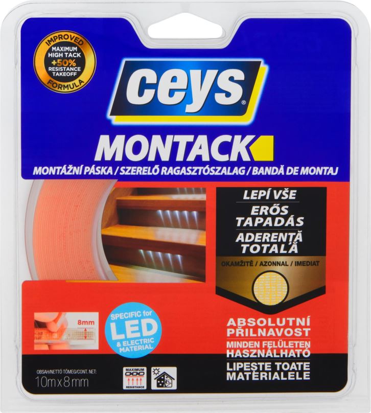 Lepicí páska CEYS Montack lepí vše okamžitě - páska pro LED 10 m x 8 mm