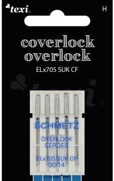 Jehly do šicího stroje Jehly pro overlocky/coverlocky Texi over/cover ELx705 SUK CF 5x90