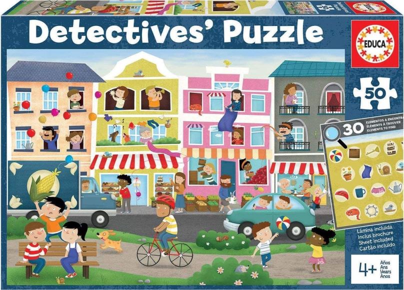 Puzzle Educa Detektivní puzzle Město 50 dílků
