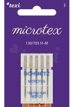 Jehly do šicího stroje Jehly na mikrovlákno Texi Microtex 130/705 H-M 5x80