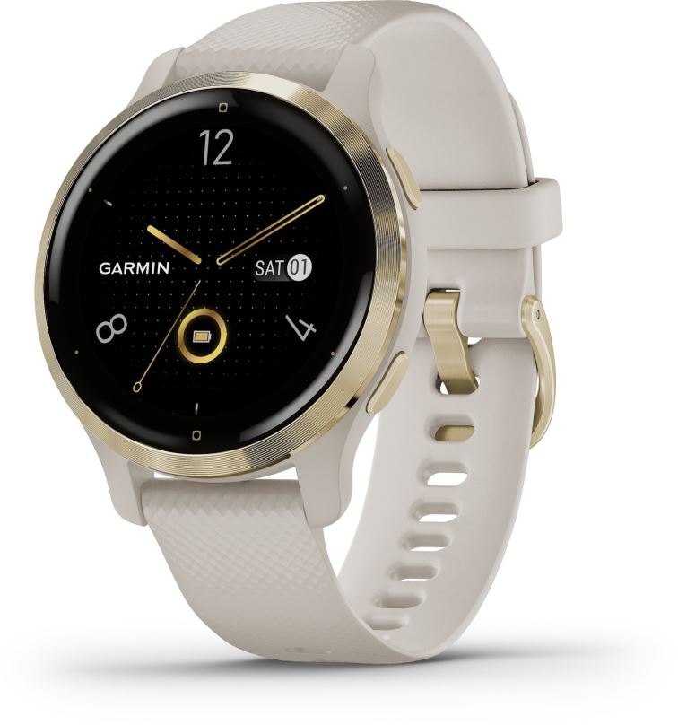 Chytré hodinky Garmin Venu 2S Light Gold/Sand Band