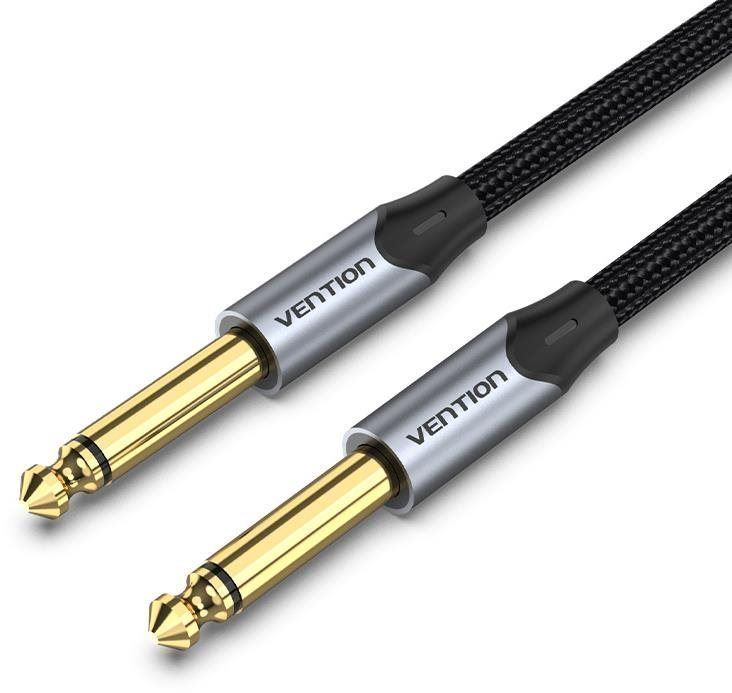 Audio kabel Vention Cotton Braided 6.5mm Male to Male Audio Cable 3m Gray Aluminum Alloy Type