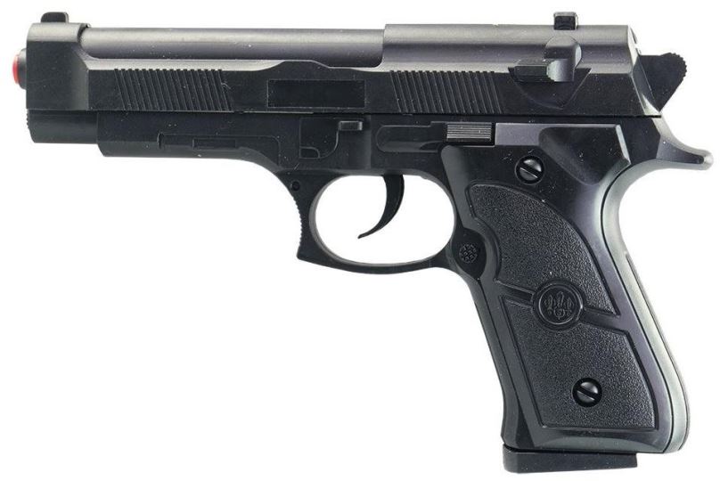 Dětská pistole MaDe Pistolka na kartě s náhradními kuličkami, 18 cm