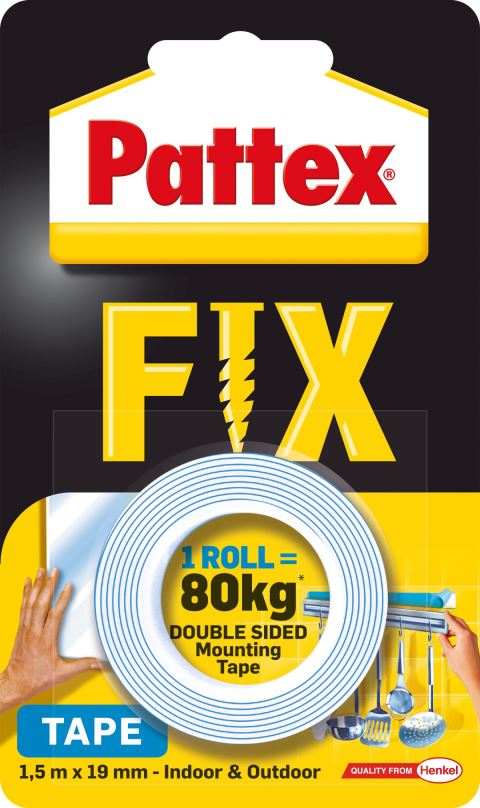 Lepicí páska PATTEX Fix Oboustranná lepící páska, 1,9 cm x 1,5 m