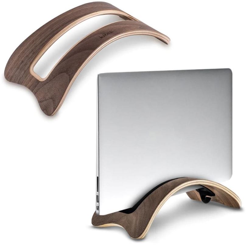Stojan na notebook Sortland Dřevěný stojan pro odložení MacBooku - PremiumLine, ořechové dřevo