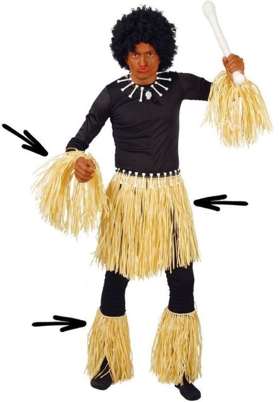 Kostým Kostým Zulu - Afro Sada - Unisex - Hawaii