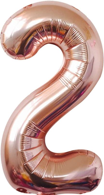 Balonky Atomia fóliový balón narozeninové číslo 2, ružovo zlatý 82 cm