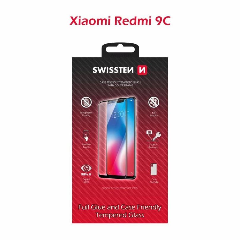 Ochranné sklo Swissten Case Friendly pro Xiaomi Redmi 9C černé