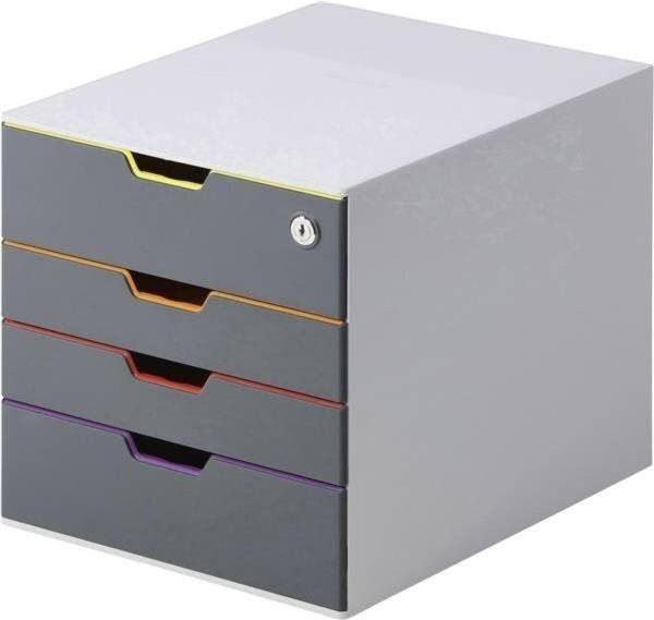 Zásuvkový box DURABLE Varicolor 4 zásuvky / 1 uzamykatelná , šedý