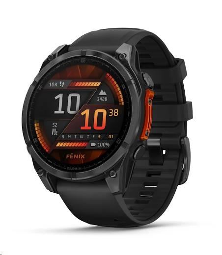 Chytré hodinky Garmin Fenix 8 47mm AMOLED Slate Gray Steel/Black Band