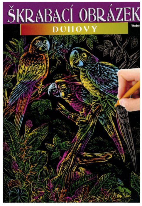 ARTLOVER Škrabací obrázek duhový Papoušci 20x25cm