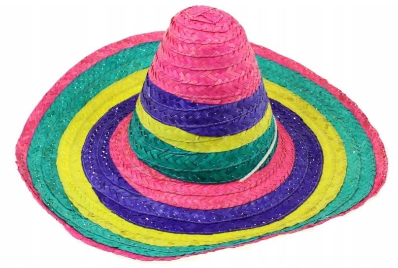 Doplněk ke kostýmu Barevný Klobouk Sombrero - Mexiko 50 cm