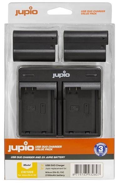 Baterie pro fotoaparát Jupio 2ks baterií EN-EL15C 2100 mAh a duální nabíječky pro Nikon