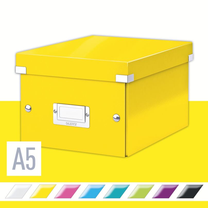 Archivační krabice LEITZ WOW Click & Store A5 22 x 16 x 28.2 cm, žlutá
