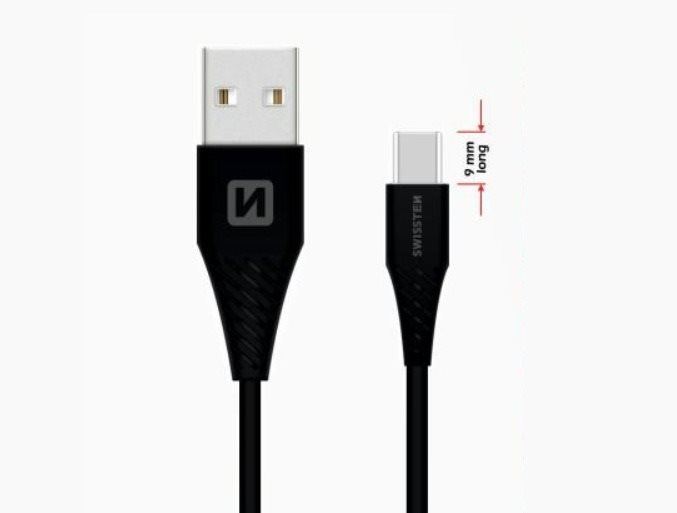 Datový kabel Swissten datový kabel USB-C 1.5m prodloužený konektor černý