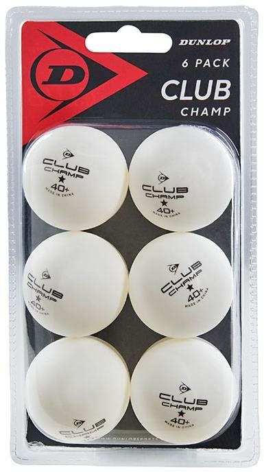 Míčky na stolní tenis DUNLOP Club Champ 40+ * (6 ks) bílý