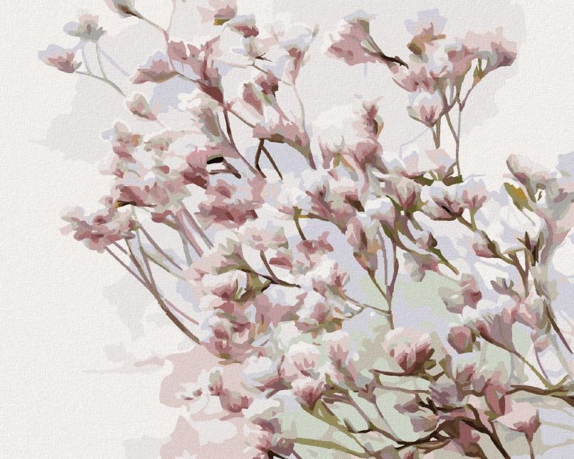 Malování podle čísel Květoucí magnólie, 40x50 cm, bez rámu a bez vypnutí plátna