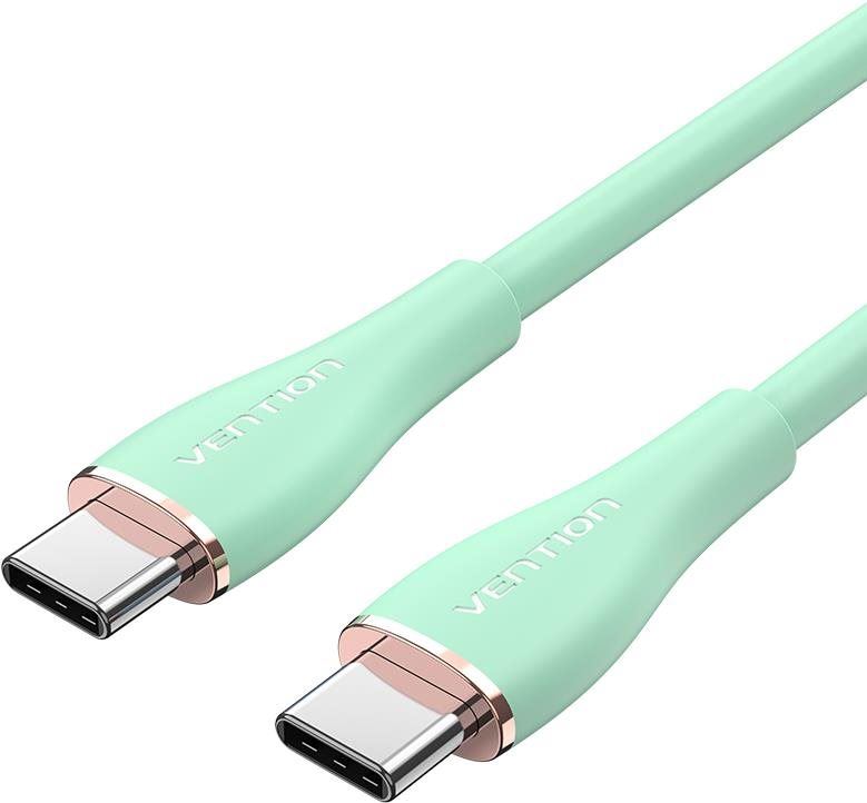 Datový kabel Vention USB-C 2.0 Silicone Durable 5A Cable 1m Light Green Silicone Type