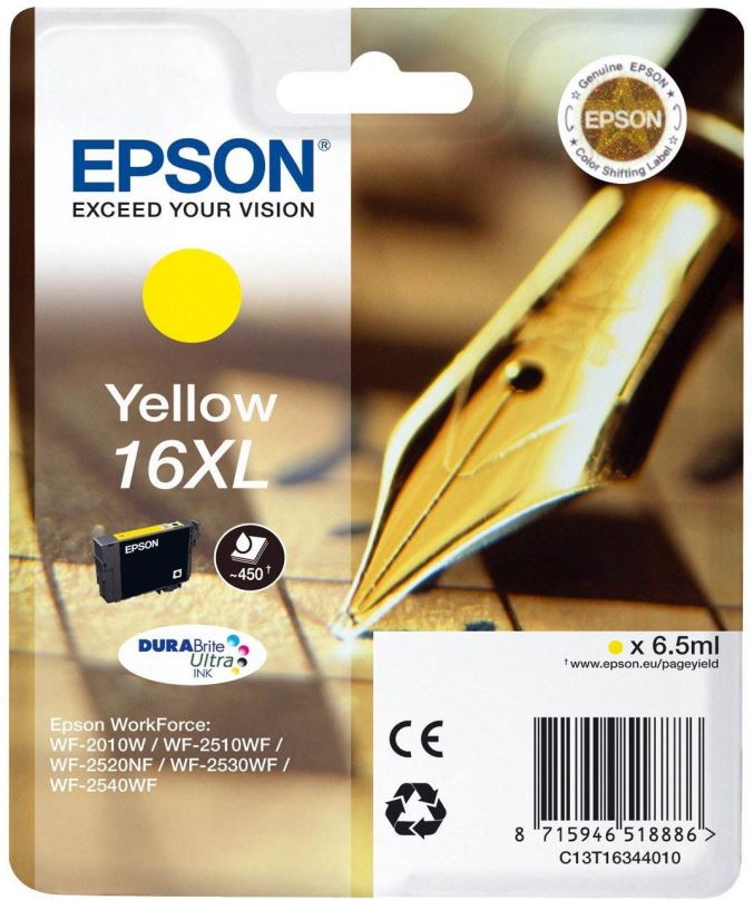 Cartridge Epson T1634 XL žlutá