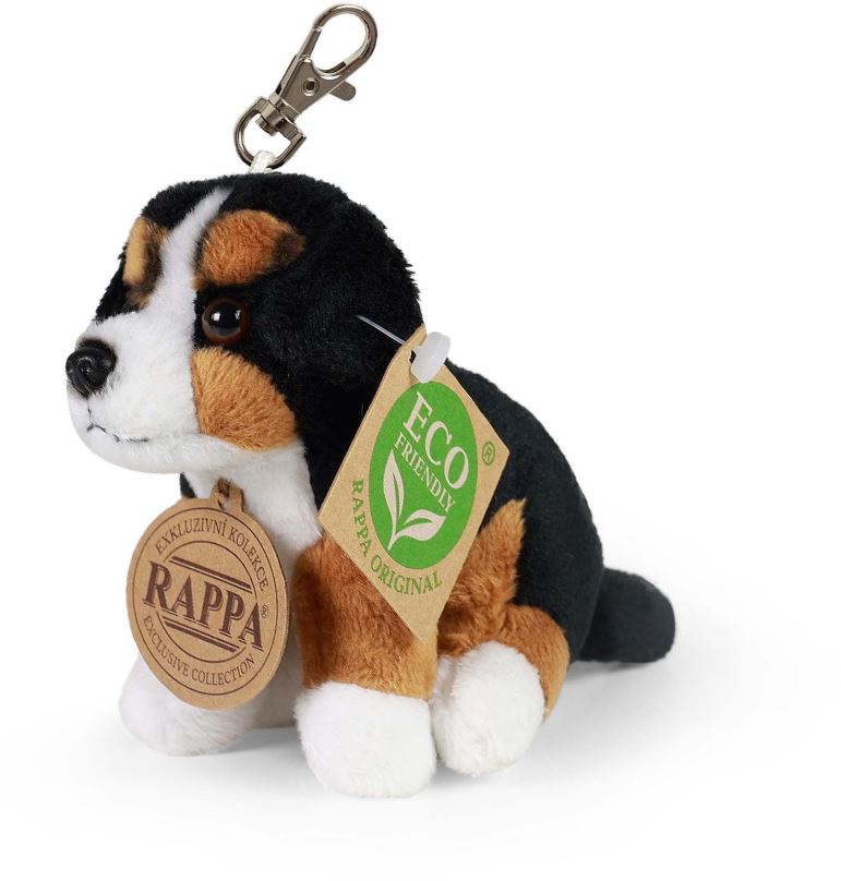 Plyšák RAPPA Plyšová klíčenka / přívěšek pes bernský salašnický sedící 9 cm, Eco-Friendly