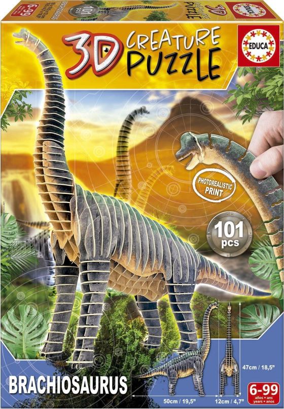 3D puzzle EDUCA 3D puzzle Brachiosaurus 101 dílků