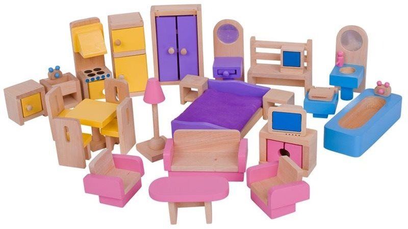 Nábytek pro panenky Dřevěný nábytek do domečku pro panenky