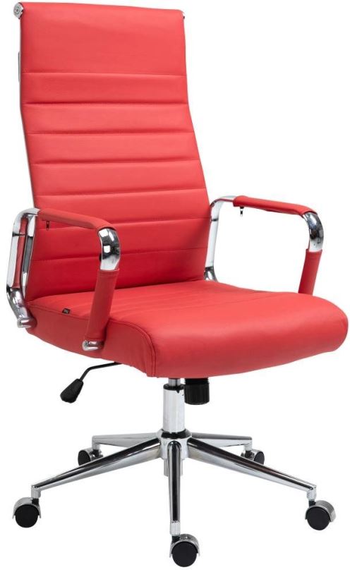 Kancelářská židle BHM GERMANY Kolumbus, pravá kůže, červená