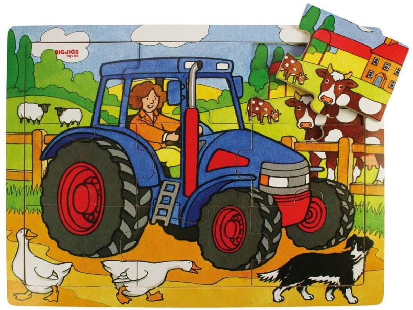Puzzle Dřevěné puzzle - Traktor