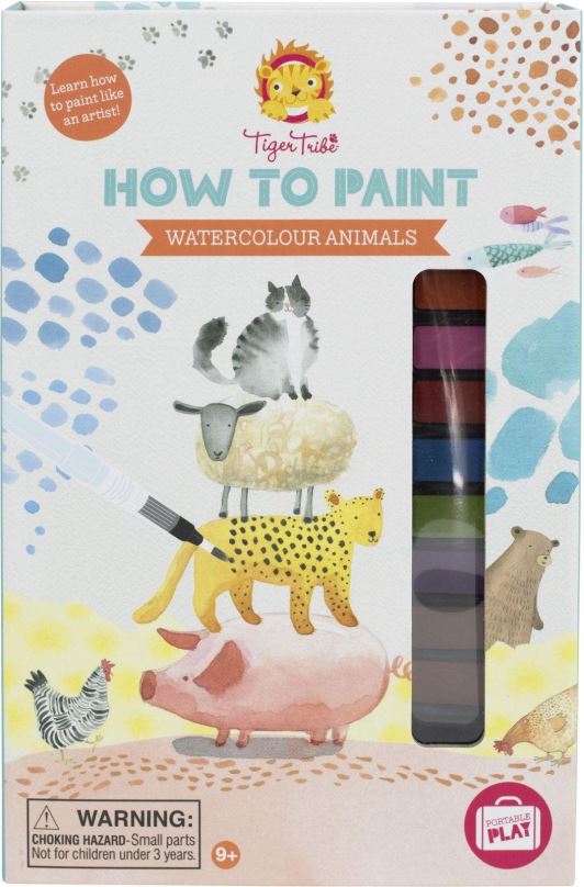 Kreativní sada Tiger Tribe How to Paint Animals Watercolour