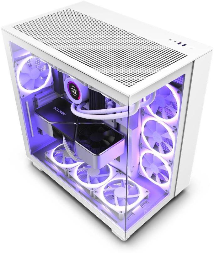 Počítačová skříň NZXT H9 Flow White