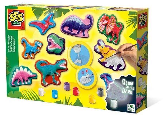 Kreativní sada SES Odlévání a malování - barevní dinosauři