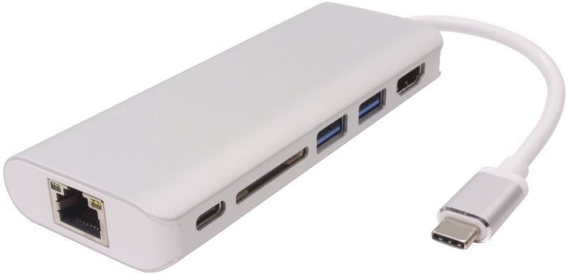 Replikátor portů PremiumCord USB 3.1 na HDMI + RJ45 + 2xUSB3.0 +SD card + PD charge