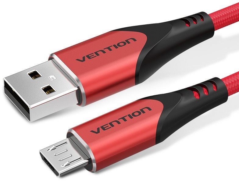 Datový kabel Vention Luxury USB 2.0 -> microUSB Cable 3A Red 2m Aluminum Alloy Type