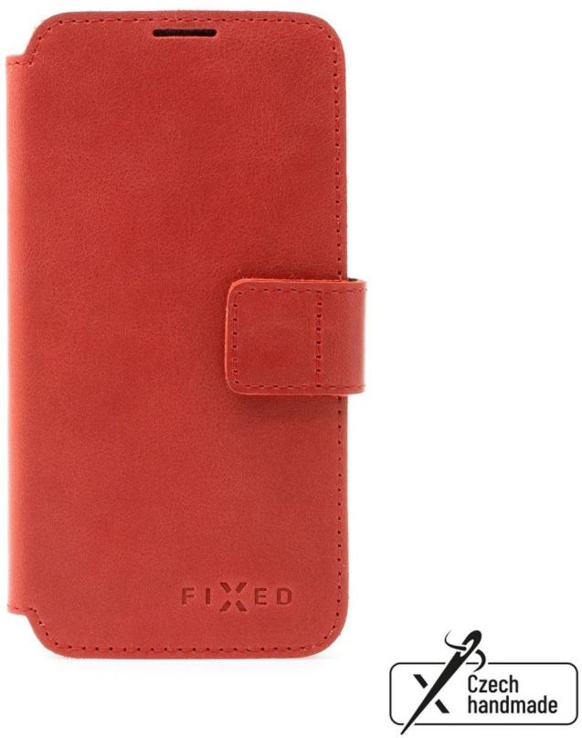 Pouzdro na mobil FIXED ProFit z pravé hovězí kůže pro Apple iPhone 14 červené