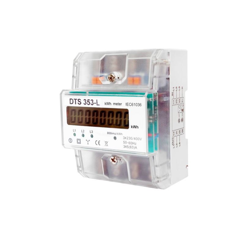 Elektroměr DTS 353-L 80A, 4,5mod., LCD, 3-fáz., 1-tar., podružný