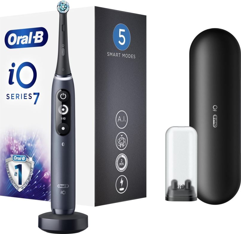 Elektrický zubní kartáček Oral-B iO Series 7 Black Onyx magnetický zubní kartáček