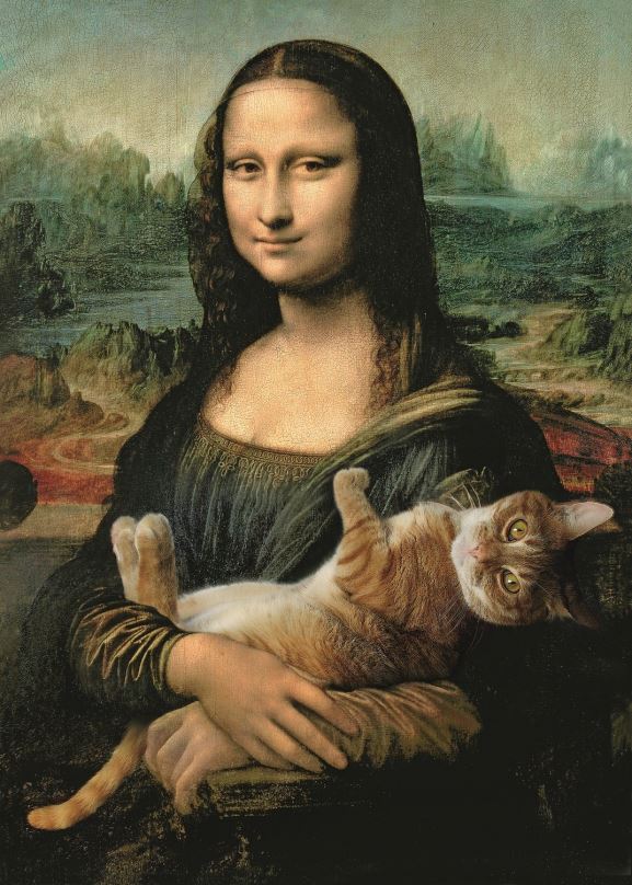 Puzzle Trefl Puzzle Mona Lisa s kočkou 500 dílků