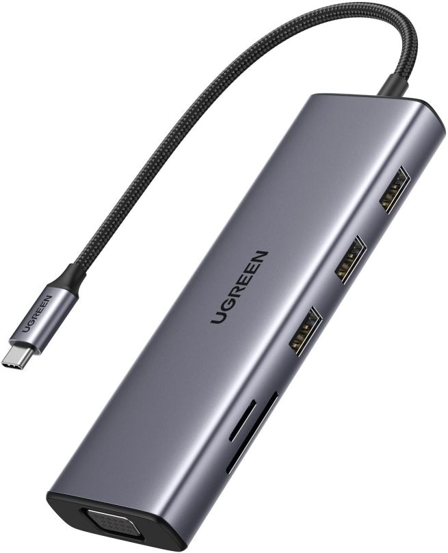 Replikátor portů UGREEN 9-in-1 USB-C to HDMI/3*USB 3.0/VGA/RJ45/SD/TF/PD100W
