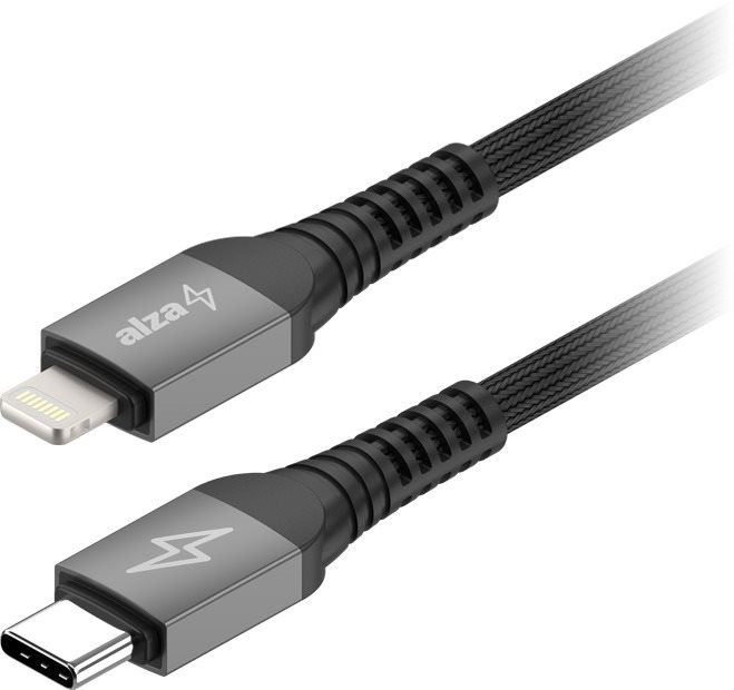Datový kabel AlzaPower AluCore Ultra Durable USB-C to Lightning (C94) 1m tmavě šedý