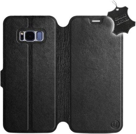 Kryt na mobil Flip pouzdro na mobil Samsung Galaxy S8 - Černé - kožené - Black Leather