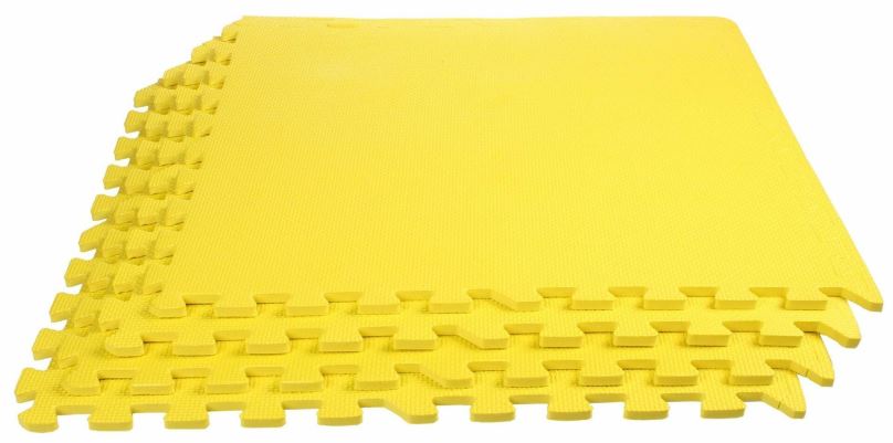 Podložka na cvičení Colored Puzzle fitness podložka žlutá 4 ks