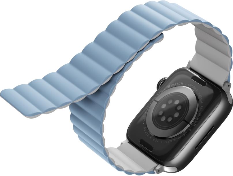Řemínek Uniq Revix Reversible Magnetic řemínek pro Apple Watch 38/40/41mm bílý/modrý