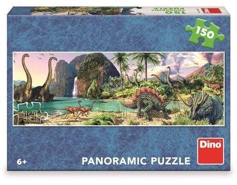 Puzzle Dino Dinosauři u jezera 150 panoramic puzzle