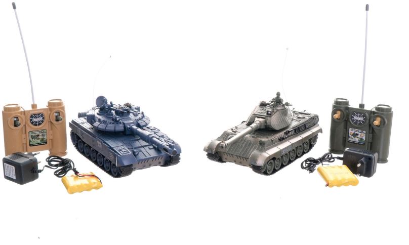 Tank na dálkové ovládání Tank RC 2ks + dobíjecí pack tanková bitva