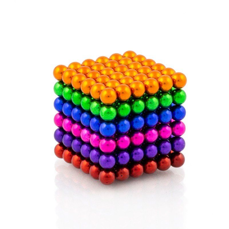 Magnetická stavebnice NeoCube mix 6 barev, 216 kuliček o průměru 5 mm