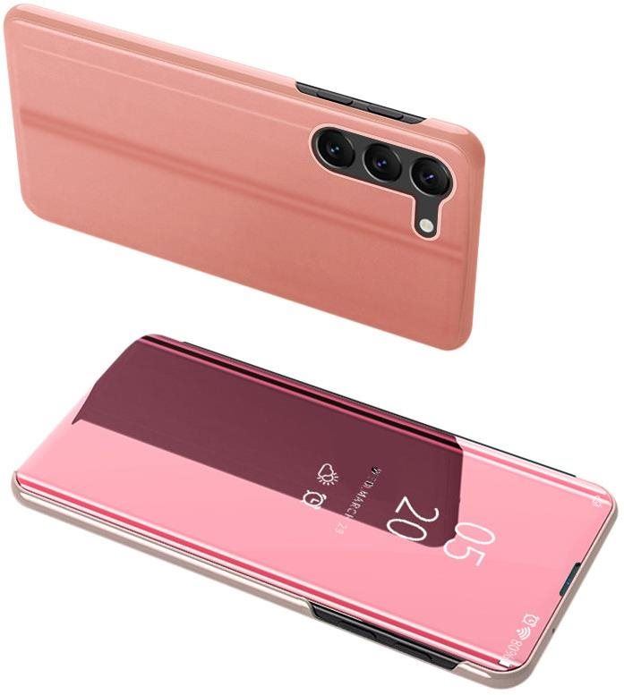 Pouzdro na mobil MG Clear View knížkové pouzdro pro Samsung Galaxy S23 Plus, růžové