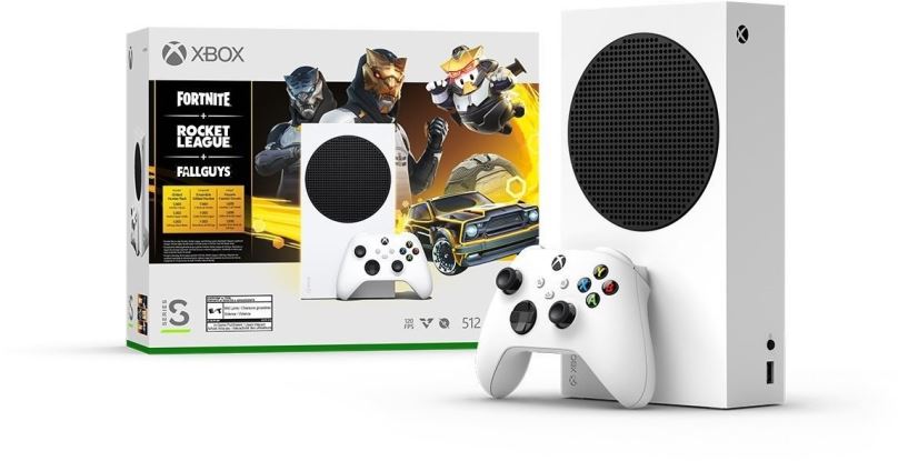 Herní konzole Xbox Series S (500 GB): Fortnite, Rocket League, Fall Guys Credits Bundle
