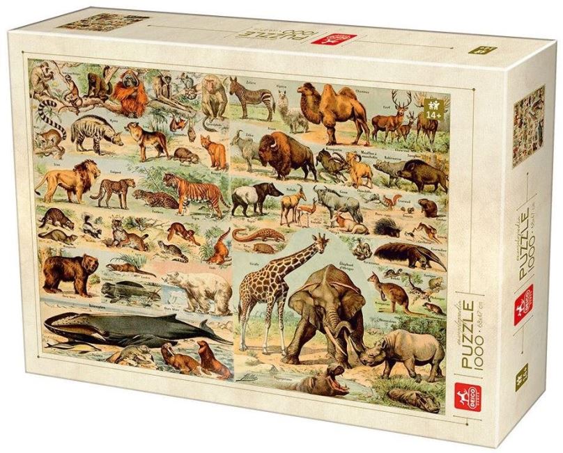 Puzzle Deico Puzzle Encyklopedie: Divoká zvířata 1000 dílků