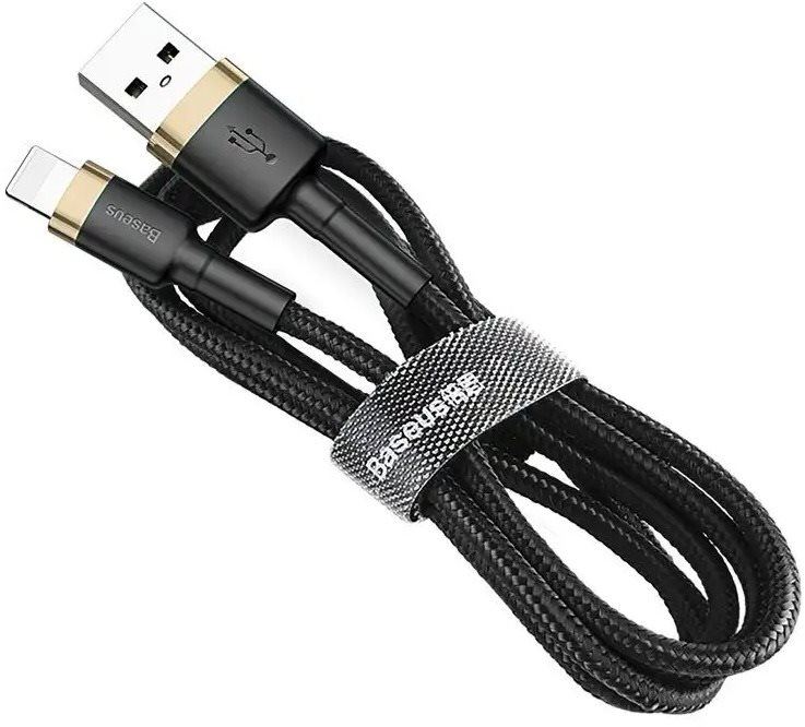 Datový kabel Baseus Cafule nabíjecí / datový kabel USB na Lightning 2,4A 3m, zlatá-černá
