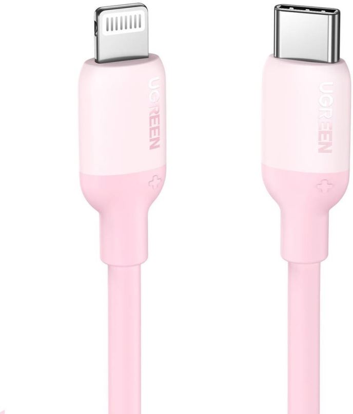 Datový kabel Ugreen USB-C to Lightning Silicone Cable 1m (Pink)